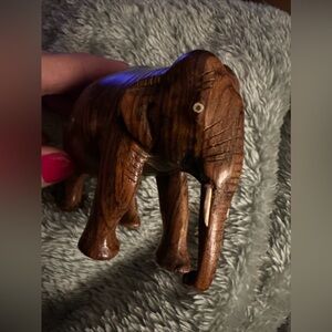 Hand carved wooden elephant.